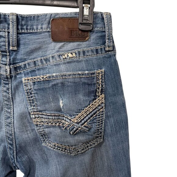 Bke Derek Straight Leg Denim Jeans 31R Blue Medium Wash Mens Casual Everyday - Picture 7 of 9